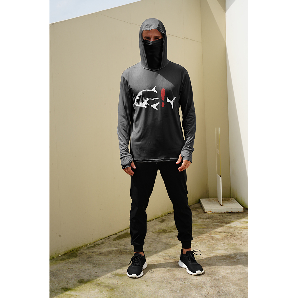 Fishing Mask Sun Protection - Men Fish Print Fishing Hoodie With